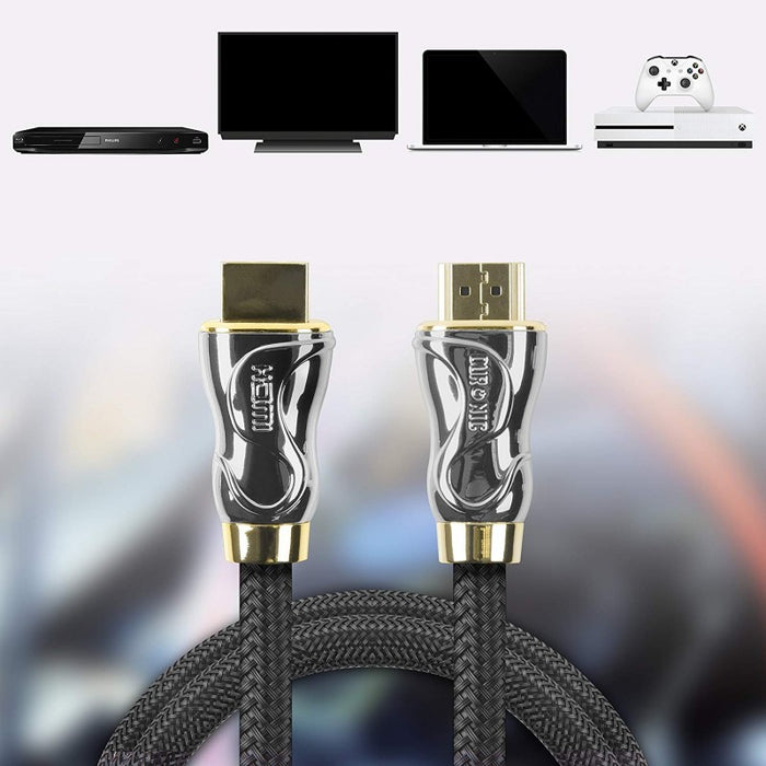 Duronic HDC04 / 3 m Câble HDMI dernière génération 2.0 | 3 mètres | Tête en métal et connecteurs en plaqué Or 24K | Permet la Transmission Rapide de Signal 3D 4K 2160p | Ethernet