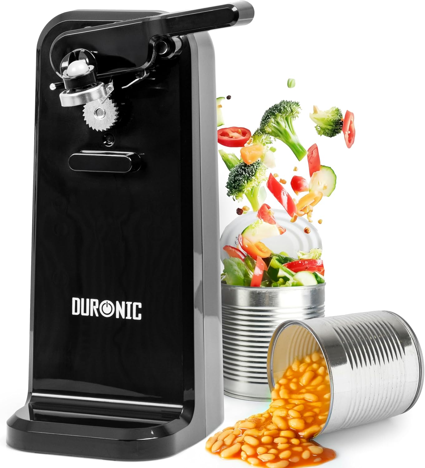 Ouvre-boîte électrique Duronic CO40 BK ouvrant facilement les conserves.