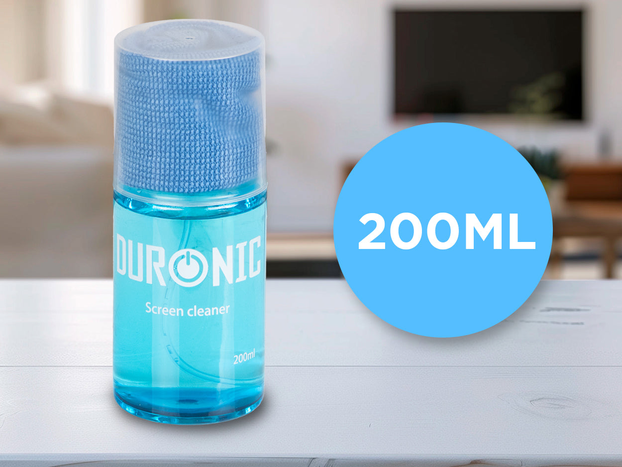 Nettoyant d’écran Duronic 200 ml avec chiffon microfibre