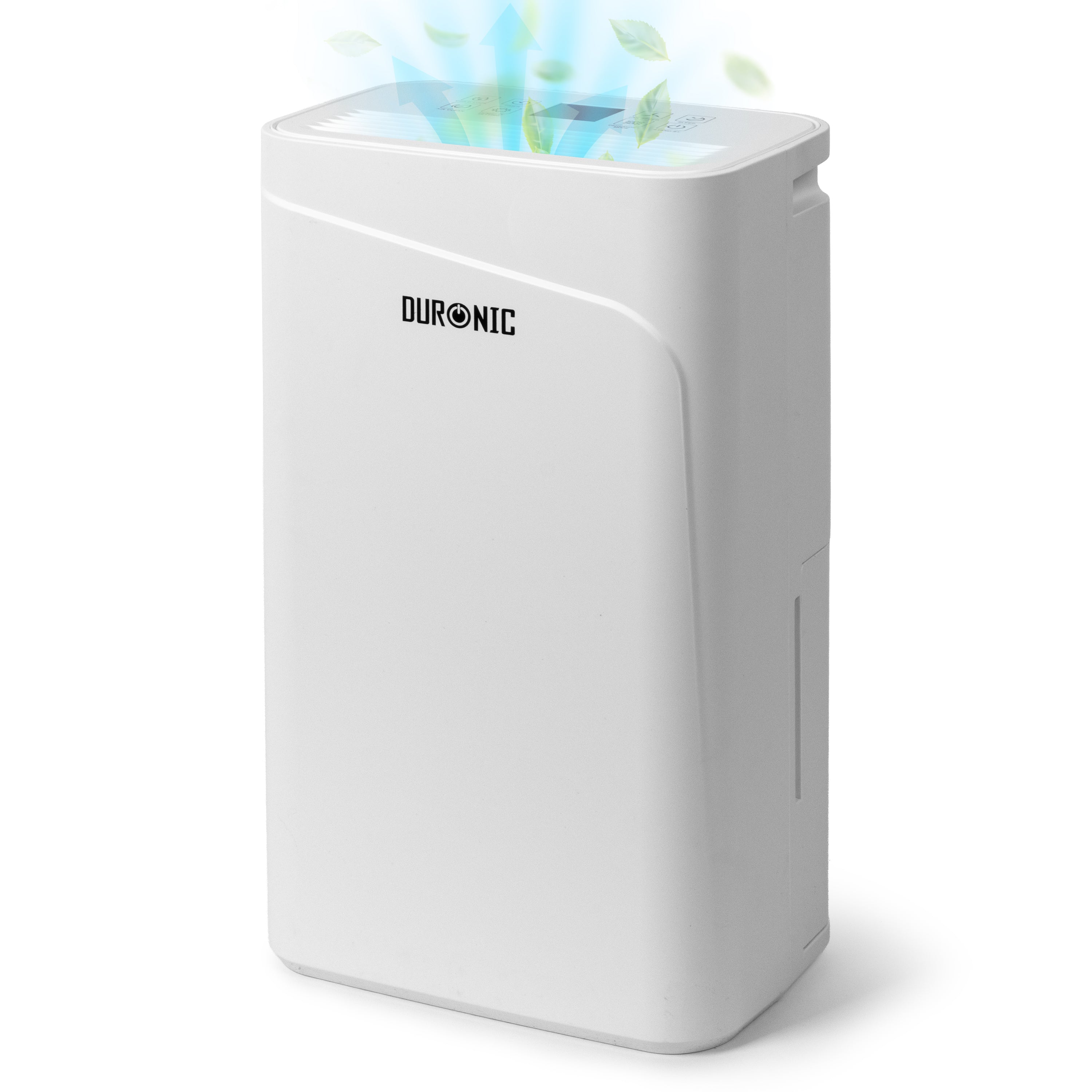 Duronic DH121 Déshumidificateur 300W Jusqu'à 12 litres d'eau par jour Réservoir d'eau de 2,1 litres Lutte contre l’humidité excessive et empêche la formation de moisissures Minuteur de 1 à 24 heures