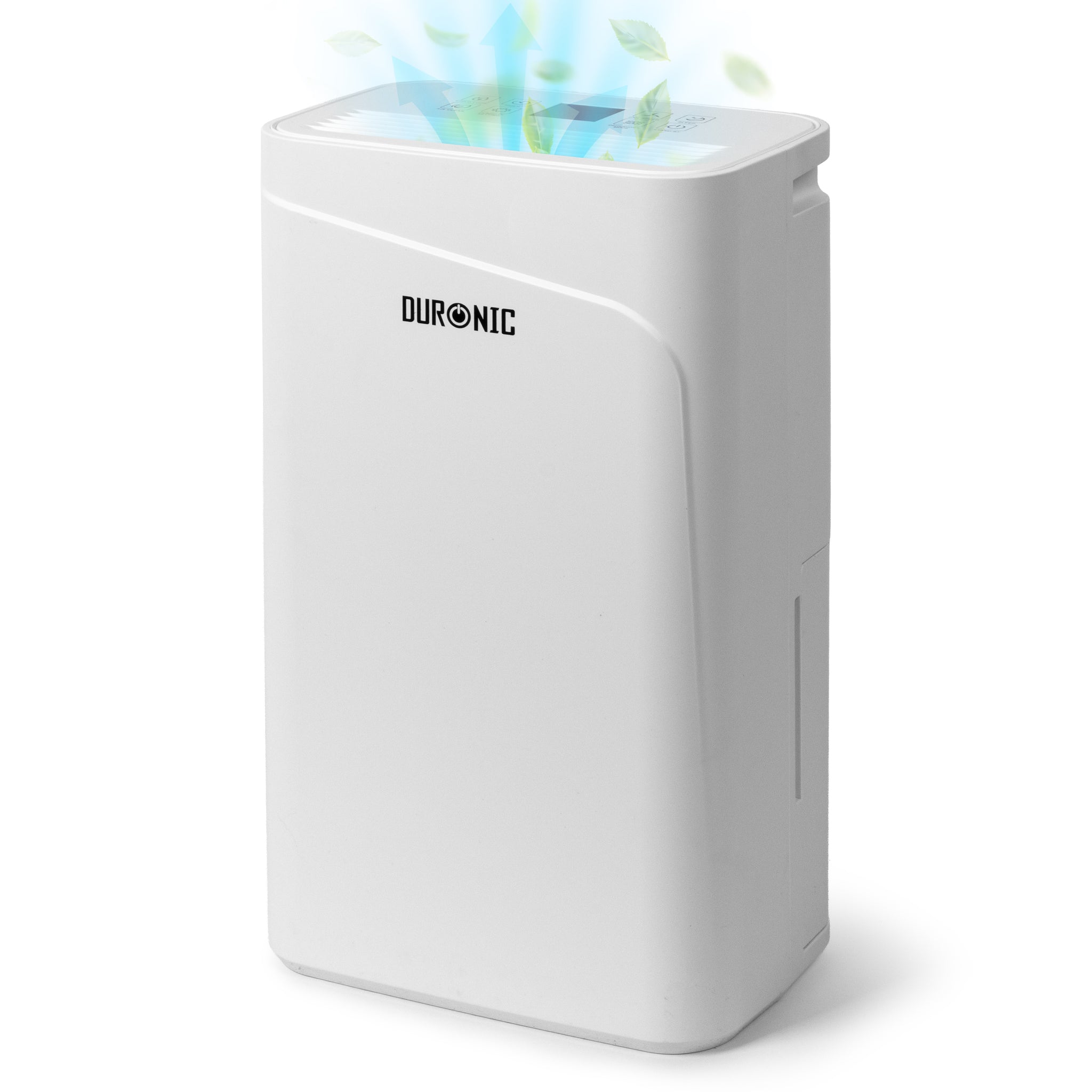 Duronic DH121 Déshumidificateur 300W Jusqu'à 12 litres d'eau par jour Réservoir d'eau de 2,1 litres Lutte contre l’humidité excessive et empêche la formation de moisissures Minuteur de 1 à 24 heures