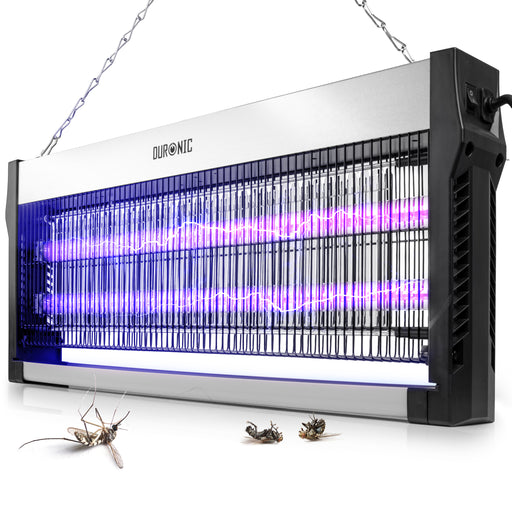 Duronic FK2X10 Piège à insectes électrique 16W Zapper électrique UV Plateau amovible Chaîne de suspension Grande lampe anti mouches moustiques insectes moucherons Répulsif à insecte