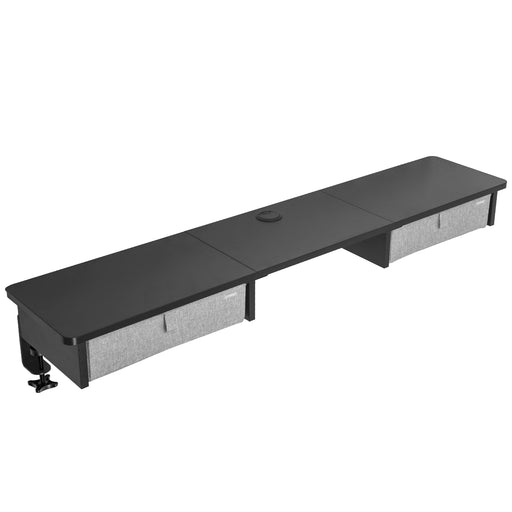 Duronic DD3 BK Planche de 120 cm avec 2 Tiroirs pour Bureau | Compatible avec Plateaux TT120 TT140 TT160 de Duronic | Structure réglable en Hauteur Vendue séparément TM51 ou TM61 | Noir | MDF