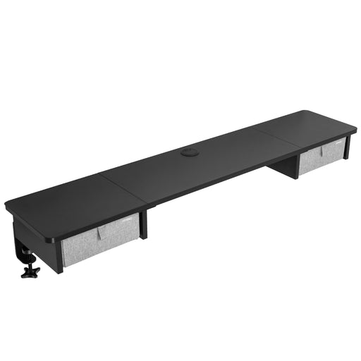 Duronic DD2 BK Planche de 120 cm avec 2 Tiroirs pour Bureau | Compatible avec Plateaux TT120 TT140 TT160 de Duronic | Structure réglable en Hauteur Vendue séparément TM51 ou TM61 | Noir | MDF