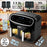 Duronic AF34 BK Set Friteuse à Air avec 1 grand tiroir de 10L et 2 petits tiroirs de 5L inclus | 10 Programmes de Cuisson Préréglés | Sans huile | Fonctions Sync Cook Sync Finish