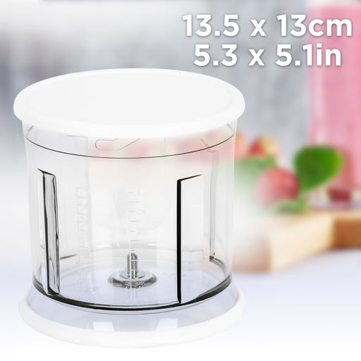 Duronic CHA57W Bol mélangeur pour mini hachoir électrique Duronic CH57 Récipient avec couvercle pour hachoir Capacité de hachage 700 ml Permet de conserver les aliments hachés au frais