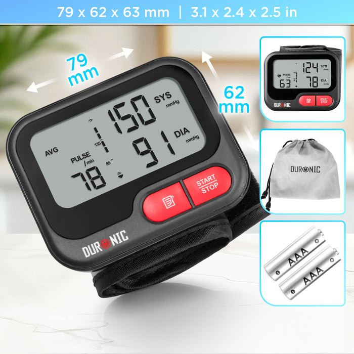 Duronic BPM65 BK Tensiomètre 6V Appareil de mesure de tension artérielle systolique diastolique avec fonction mémoire Mesures précises de la pression artérielle 2 piles AAA