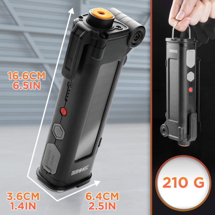 Duronic CT51 Outil d’urgence pour voiture van camion Outil d’évacuation multifonctions Coupe ceinture de sécurité Marteau brise vitre Alarme SOS Lampe torche magnétique Charge USB-C ou solaire