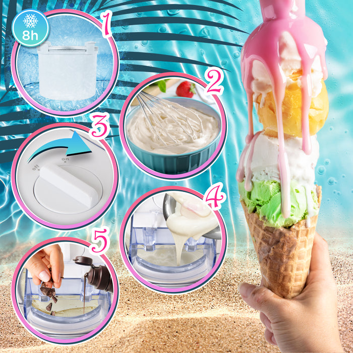 Duronic IM540 Machine à glace et sorbetière électrique Cuve amovible en inox de 1,5 litres Turbine idéale pour créer des glaces sorbets yaourts glacés crèmes glacée et desserts faits maison