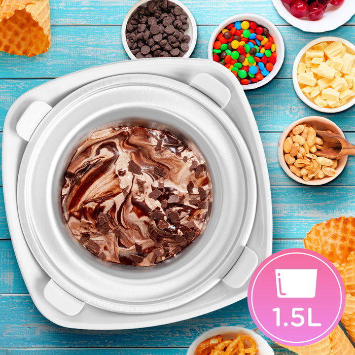 Duronic IM540 Machine à glace et sorbetière électrique Cuve amovible en inox de 1,5 litres Turbine idéale pour créer des glaces sorbets yaourts glacés crèmes glacée et desserts faits maison