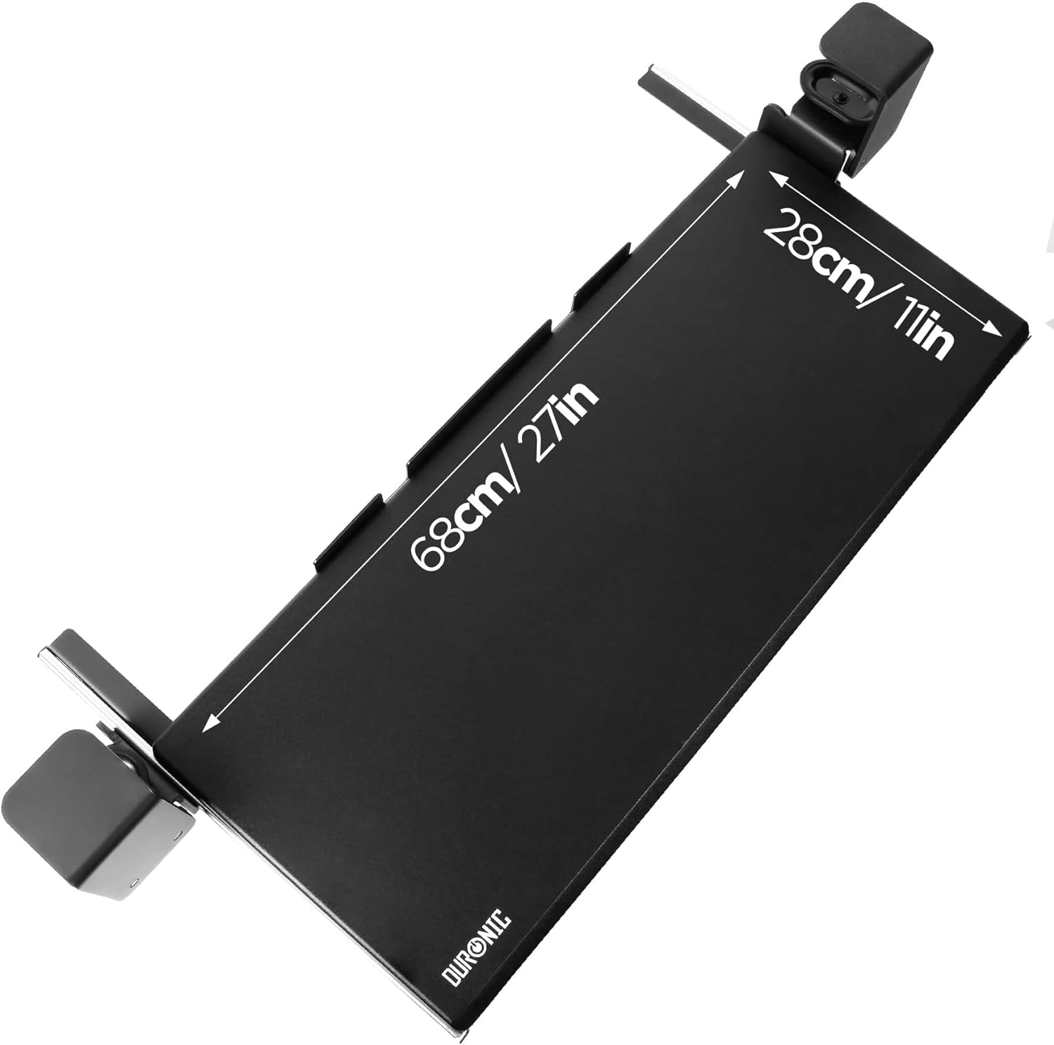 Duronic DKTPX1 Support Coulissant pour Clavier et Souris Ordinateur Portable PC Tablette Documents Tiroir sous la Table Solution Ergonomique pour Le Bureau Fixé avec des Pinces en Acier