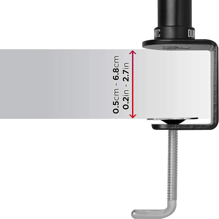 Duronic DMT100 POLE Potence 100 cm pour Supports d'Ecrans de Duronic | Compatible avec toutes les Gammes de Supports Duronic | Pince standard incluse pour un Bureau de 0.5 à 6.8 cm d'épaisseur
