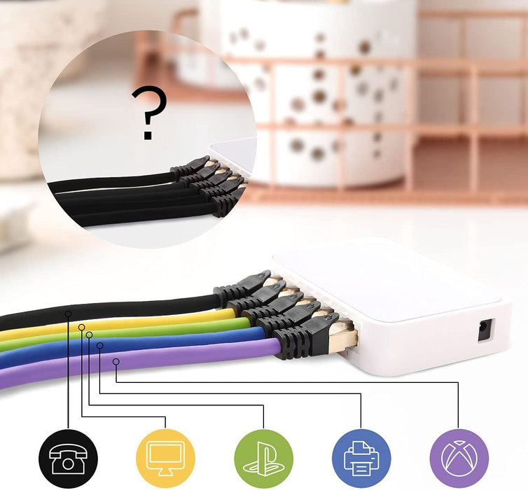 Duronic Câble Ethernet CAT8 BK 5M 2Ghz 2000MHz Vitesse 40Gbps S/FTP Câbles réseaux LAN internet network RJ45 blindés Haute Bande passante et transmission des données rapides Connecteurs or