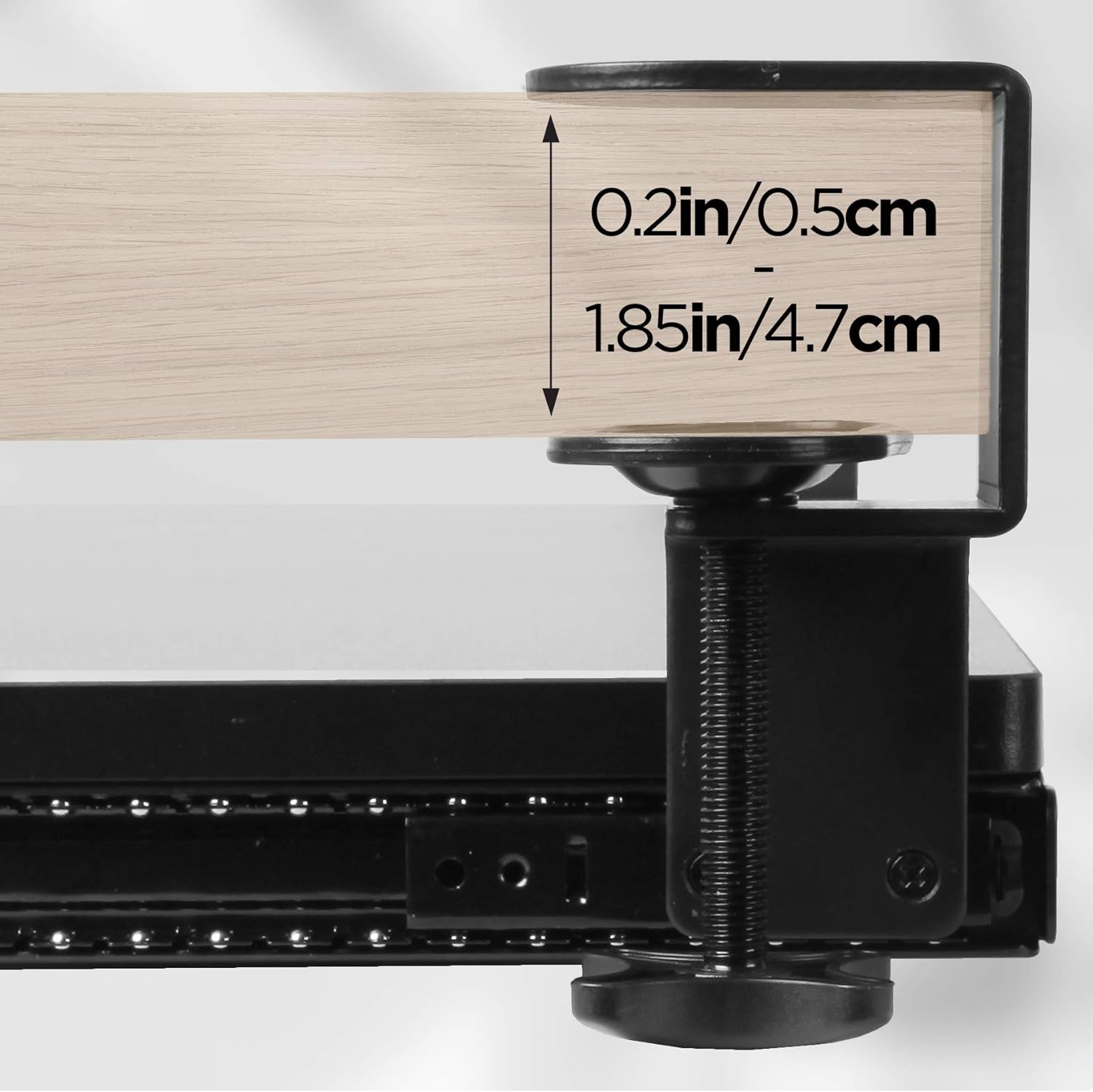 Duronic DKTPX2 Support coulissant pour clavier et souris, documents, ordinateur portable, tablette | Tiroir sous la table | Solution ergonomique pour le bureau | Fixation avec des pinces en acier
