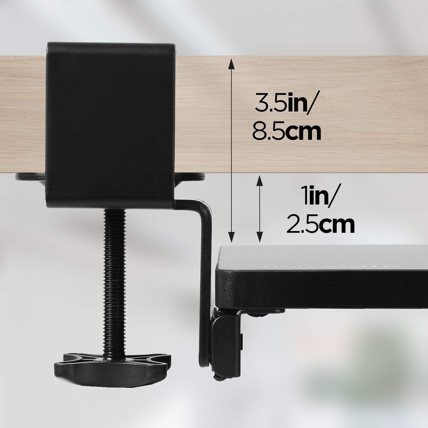 Duronic DKTPX2 Support coulissant pour clavier et souris, documents, ordinateur portable, tablette | Tiroir sous la table | Solution ergonomique pour le bureau | Fixation avec des pinces en acier