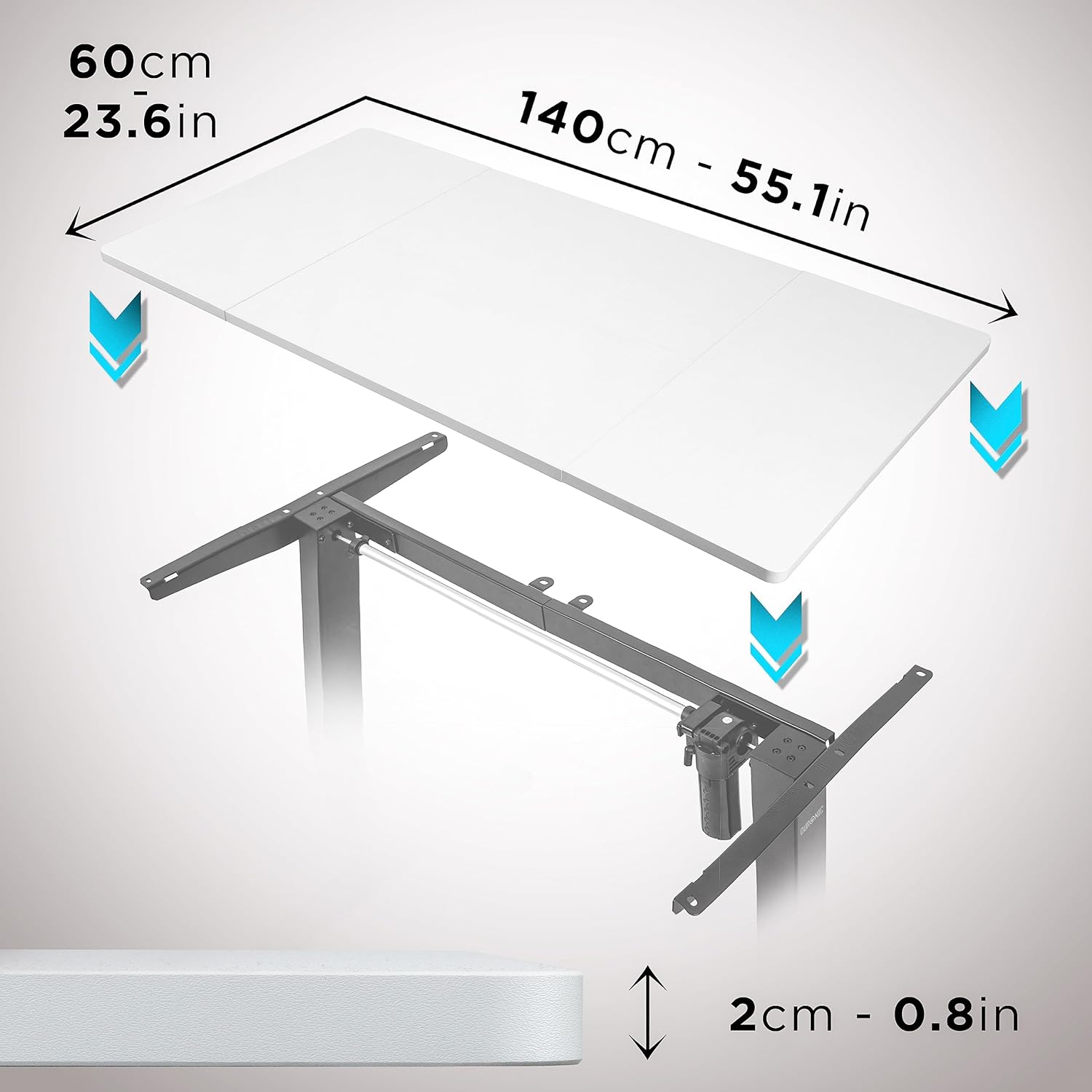 Duronic TT140 WE Plateau pour Bureau Assis Debout de 140 x 60 x 2 cm | Compatible avec la plupart des Structures Assis Debout | Idéal pour Poste de travail à domicile ou bureau