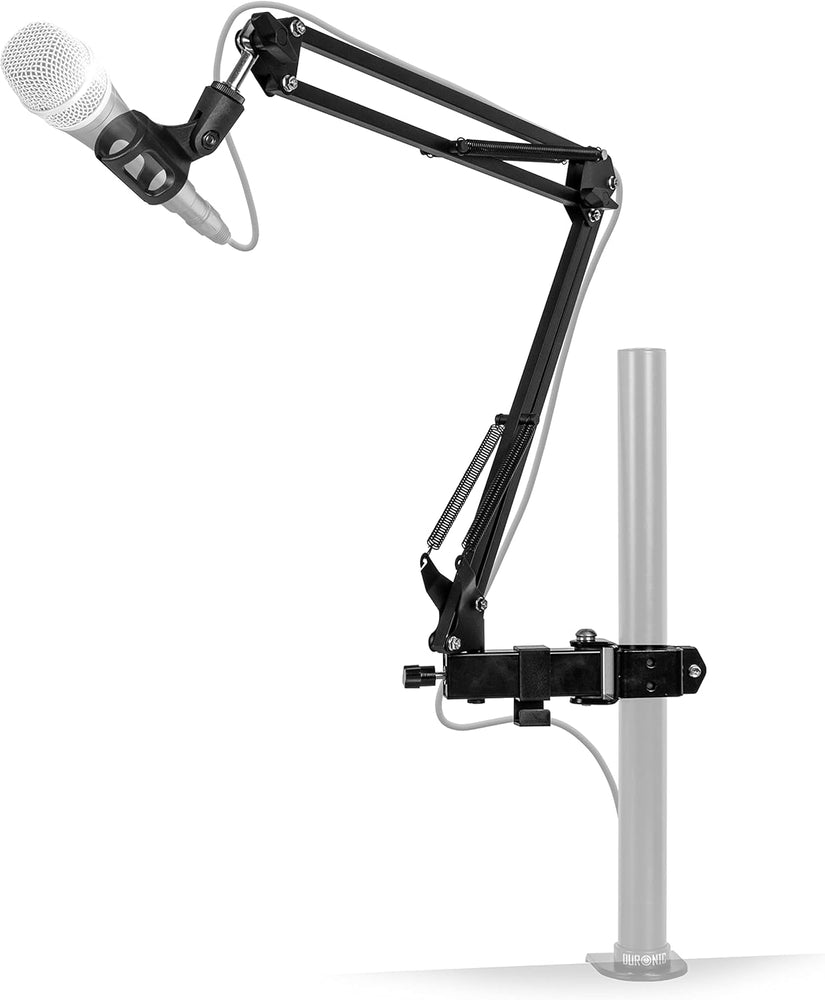 Duronic MH01 Bras de Microphone avec Perche de Suspension et Adaptateur à Pince pour Micro | pour Podcasts Vlog Enregistrement Radio Video Gaming | Noir