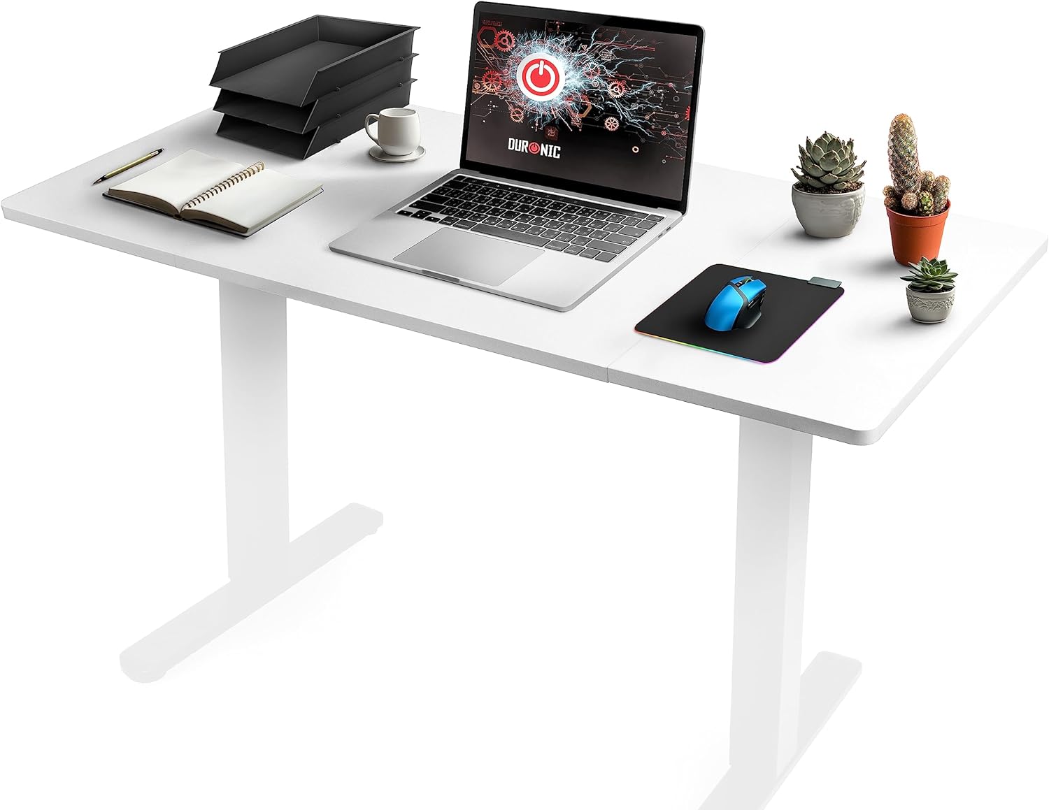 Duronic TT120 WE Plateau pour Bureau Assis Debout de 120 x 60 x 2 cm | Compatible avec la plupart des Structures Assis Debout | Idéal pour Poste de travail à domicile ou bureau