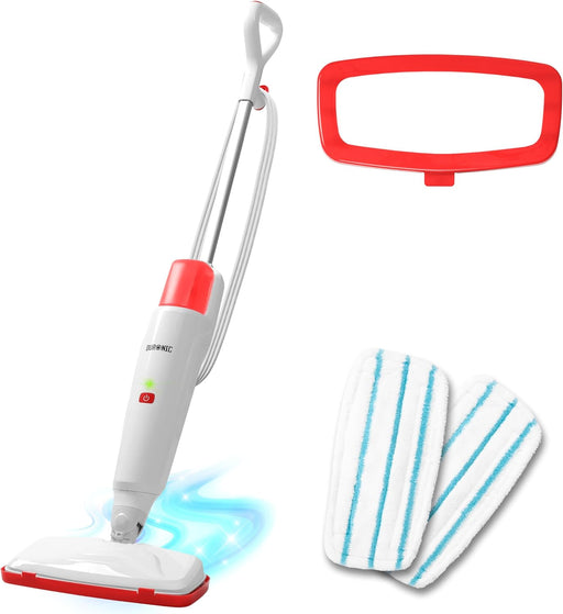 Duronic STM15 WE Balai nettoyeur vapeur de 1500W Réservoir de 500 ml Température maximale de 100°C Nettoyage sol dur carrelage tapis Nettoie sans produits chimiques