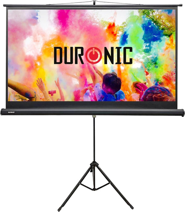 Duronic TPS75 16:9 Ecran de Projection TV et Home Cinema de 75 Pouces 190 cm | 166 x 93 cm | sur Trépied | Système de Verrouillage | Gain +1 idéal pour 3D 8K 4K 1080P