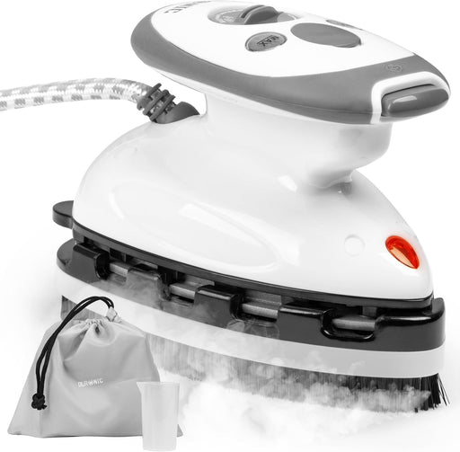 Duronic SI2 WE Fer à repasser à vapeur de voyage 375W Léger et compact 762g Semelle antiadhésive Réservoir de 50 ml Avec brosse et pochette de transport