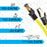 Duronic Câble Ethernet CAT8 YW 1M 2Ghz 2000MHz Vitesse 40Gbps S/FTP Câbles réseaux LAN internet network RJ45 blindés Haute Bande passante et transmission des données rapides Connecteurs or