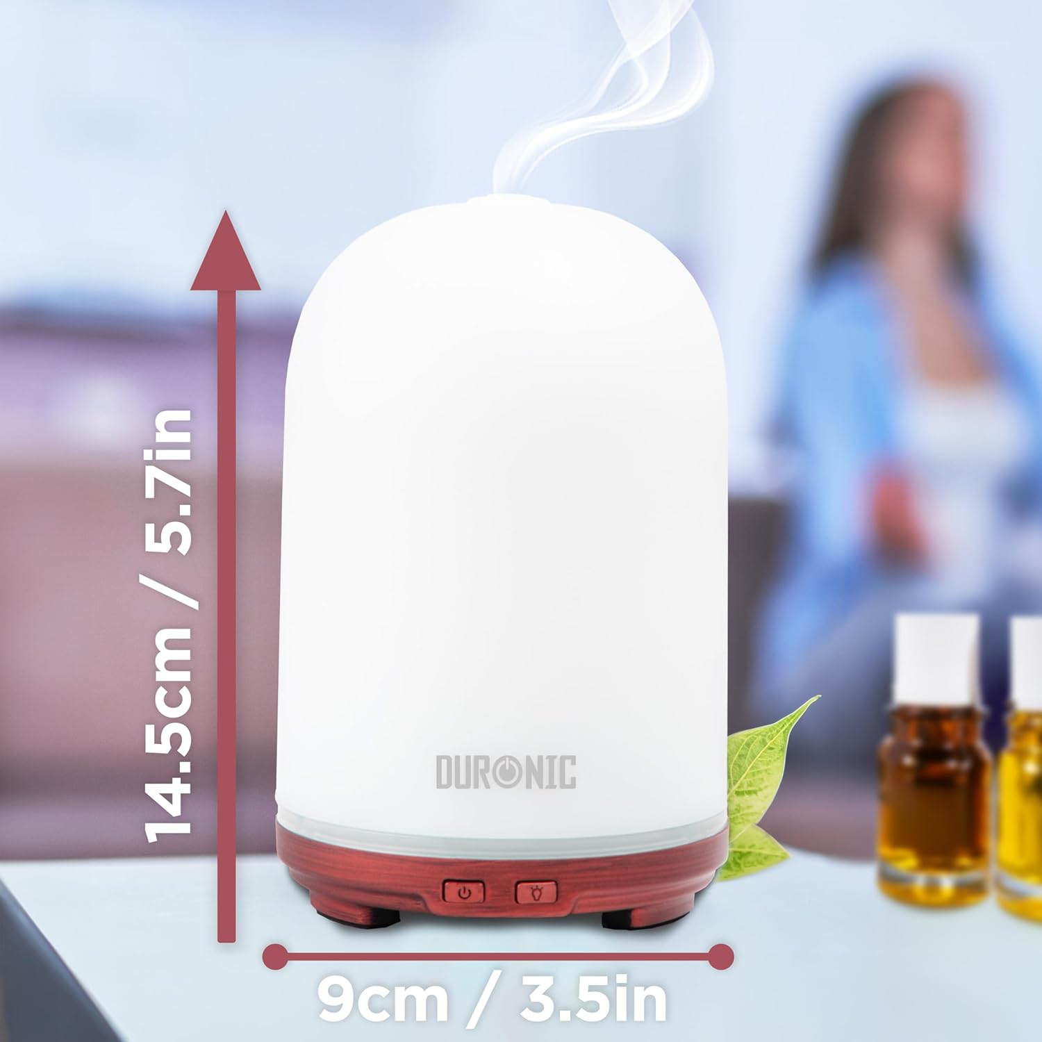 Duronic AD12 Diffuseur d’Arômes Brumisateur d’Huiles essentielles Purificateur d’air Naturel Humidificateur Aromathérapie Maison Bien être Relaxation détente apaisant Parfum