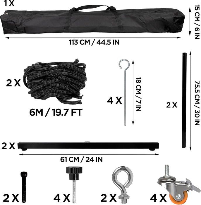 Duronic SFPS Parts Set d'Accessoires pour Ecran de Projection SFPS Trépied Crochets Vis Corde et Sac de Transport pour Utilisation Polyvalente et Mobile