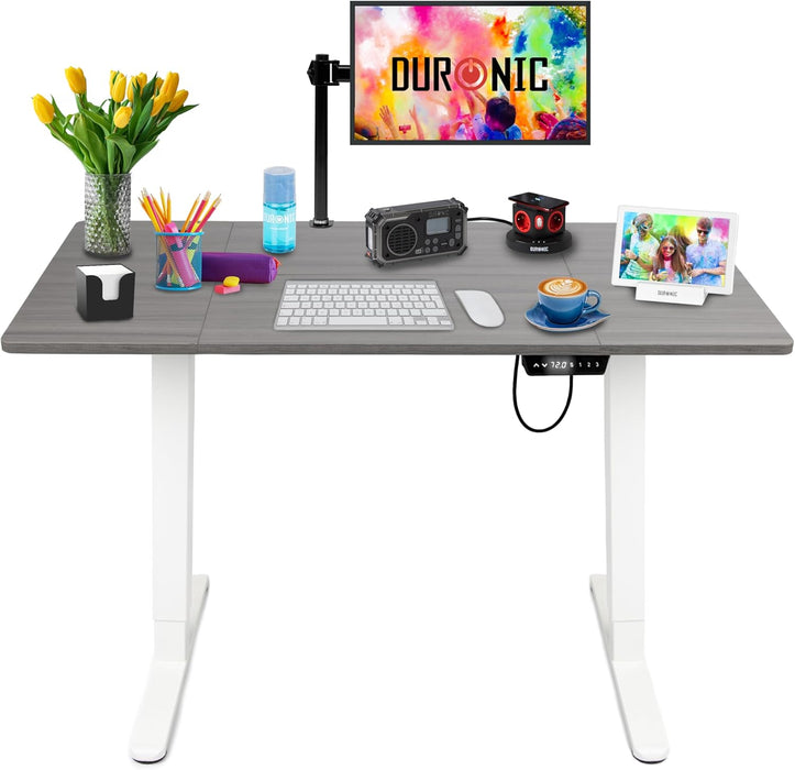 Duronic CD120 WG Bureau Assis-Debout électrique Complet avec Plateau de 120 cm Hauteur Ajustable de 72 à 118 cm Charge maximale de 70 kg Poste Travail Assis Debout Domicile télétravail Bureau