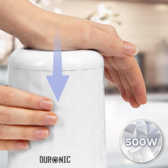 Duronic CH57 WE Mini hachoir 500W avec 2 bols de 700 ml avec couvercle Robot culinaire pour légumes fruits noix épices Permet de préparer sauces purée nourriture bébé