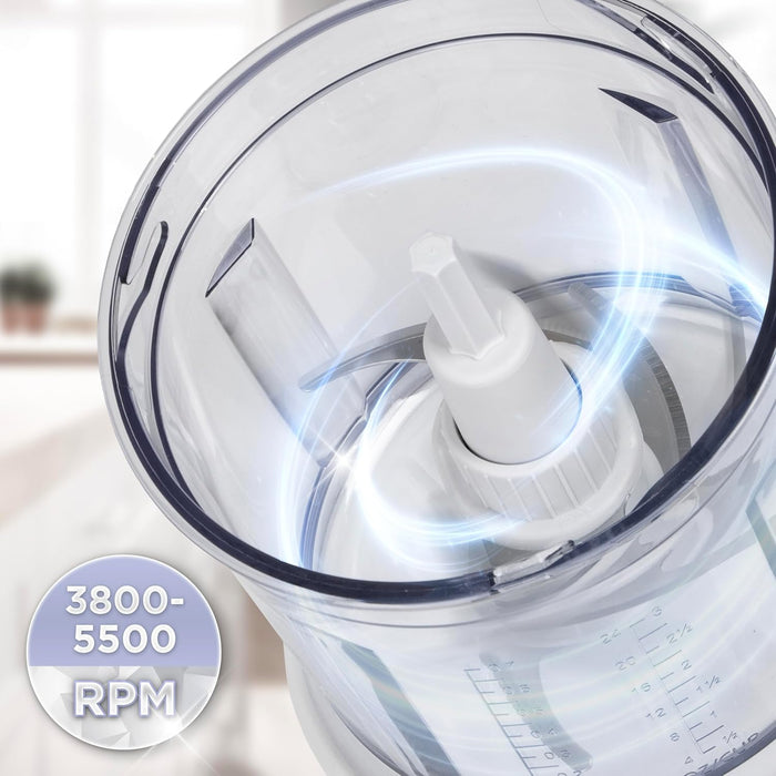 Duronic CH57 WE Mini hachoir 500W avec 2 bols de 700 ml avec couvercle Robot culinaire pour légumes fruits noix épices Permet de préparer sauces purée nourriture bébé