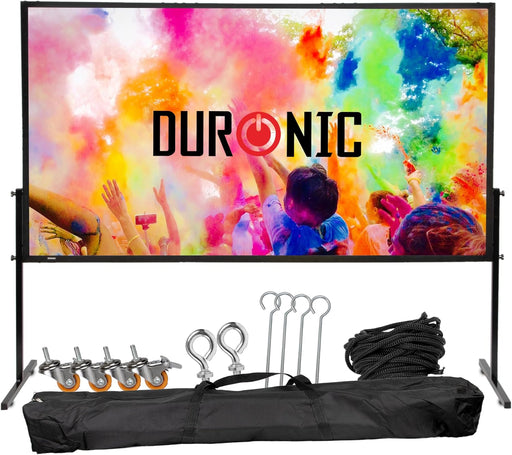 Duronic BD-SFPS100 16:9 Ecran de Projection vidéoprojecteur 100 Pouces Toile de Projection écran Home 4K Full HD 3D Cinema soirée cinéma Bureaux Conférence Classe école Montage Mural trépied