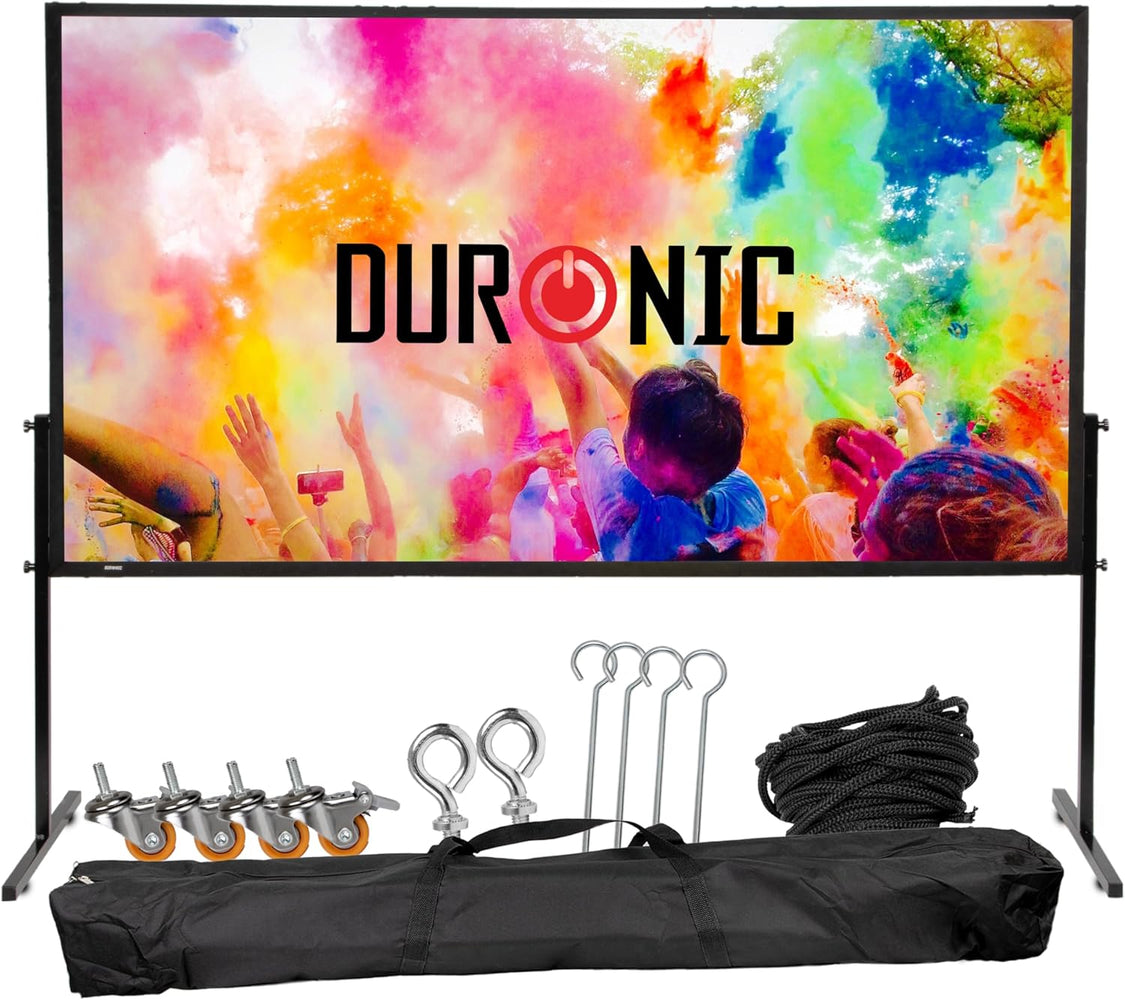 Duronic BD-SFPS120 16:9 Ecran de Projection vidéoprojecteur 120 Pouces Toile de Projection écran Home 4K Full HD 3D Cinema soirée cinéma Bureaux Conférence Classe école Montage Mural trépied