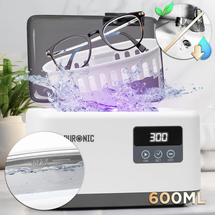 Duronic UC60 Nettoyeur ultrasonique 50W Nettoyage à ultrasons bijoux lunettes bagues bracelets montres alliances couverts pièces mécaniques clefs brosses matériel médical dentaire scalpel