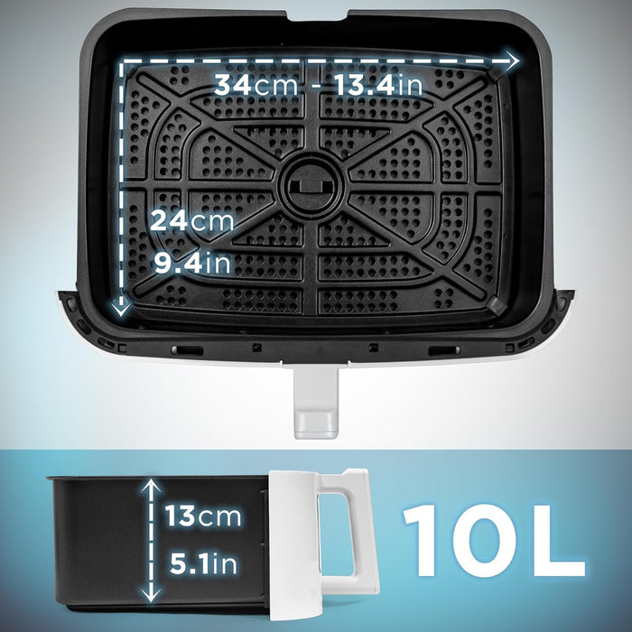 Duronic AFD1 WE Grand Panier de Cuisson de 10 Litres pour Friteuse à air AF24 Tiroir de Cuisson A utiliser avec la Fonction Sync Cook Compatible uniquement avec AF24 et AF34 de Duronic