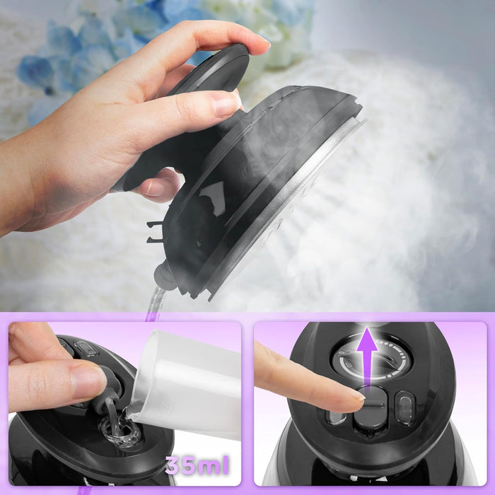 Duronic SI3 BK Fer à repasser à vapeur de voyage 400W Léger et compact 495g Idéal pour les déplacements Convient pour crafts et patchworks Accessoires inclus