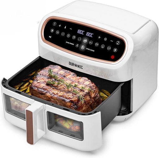 Duronic AF14 WG Friteuse à Air avec 1 grand tiroir de 10L inclus Airfryer avec 10 Programmes de Cuisson Préréglés Sans huile Gâteaux Poulet Rôtir Frites Déshydrater Réchauffer