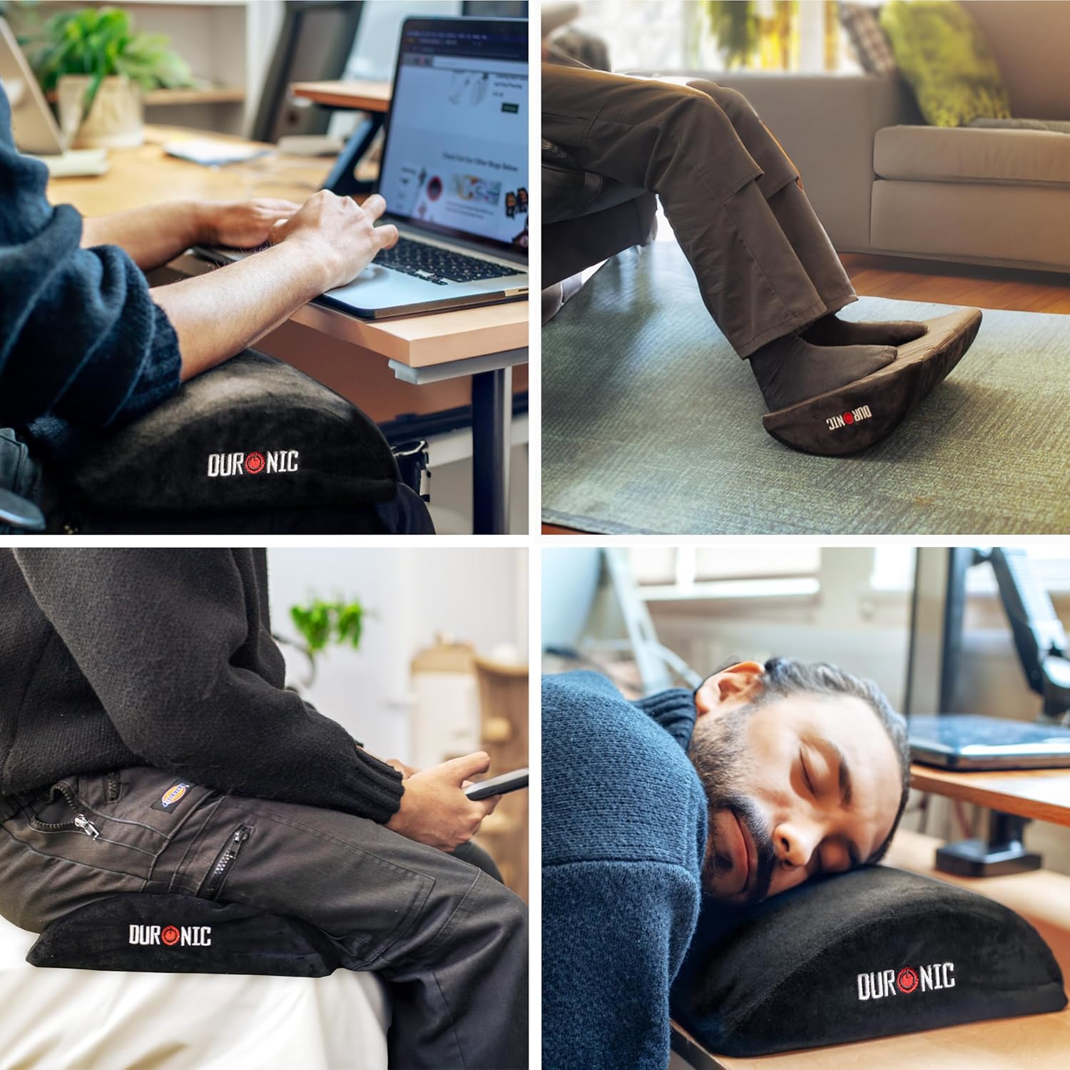 Duronic FT05 Repose-pieds ergonomique Soulage le Stress les Douleurs aux Pieds et réduit la Fatigue Sous le bureau au travail à la maison Stabilité optimale Mousse intérieure confortable