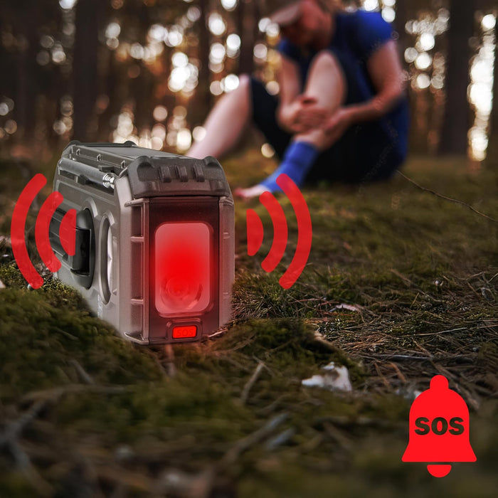 Duronic SDAB1 Radio Portable Dab+ avec Batterie ou 3 Piles AAA Recharge Solaire Manivelle Dynamo Radio Numérique Lampe Torche Alarme SOS Camping Randonnée Extérieur Urgences