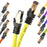 Duronic Câble Ethernet CAT8 YW 1M 2Ghz 2000MHz Vitesse 40Gbps S/FTP Câbles réseaux LAN internet network RJ45 blindés Haute Bande passante et transmission des données rapides Connecteurs or
