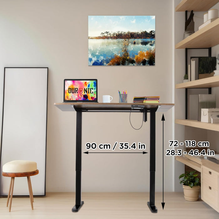 Duronic CD120 BO Bureau Assis-Debout électrique Complet avec Plateau de 120 cm Hauteur Ajustable de 72 à 118 cm Charge maximale de 70 kg Poste Travail Assis Debout Domicile télétravail Bureau