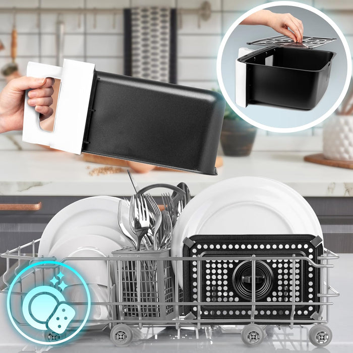 Duronic AFD1 WE Grand Panier de Cuisson de 10 Litres pour Friteuse à air AF24 Tiroir de Cuisson A utiliser avec la Fonction Sync Cook Compatible uniquement avec AF24 et AF34 de Duronic