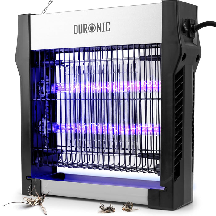 Duronic FK2X4 Piège à insectes électrique 8W Zapper électrique UV Plateau amovible Chaîne de suspension Petite lampe anti mouches moustiques insectes moucherons Répulsif à insecte