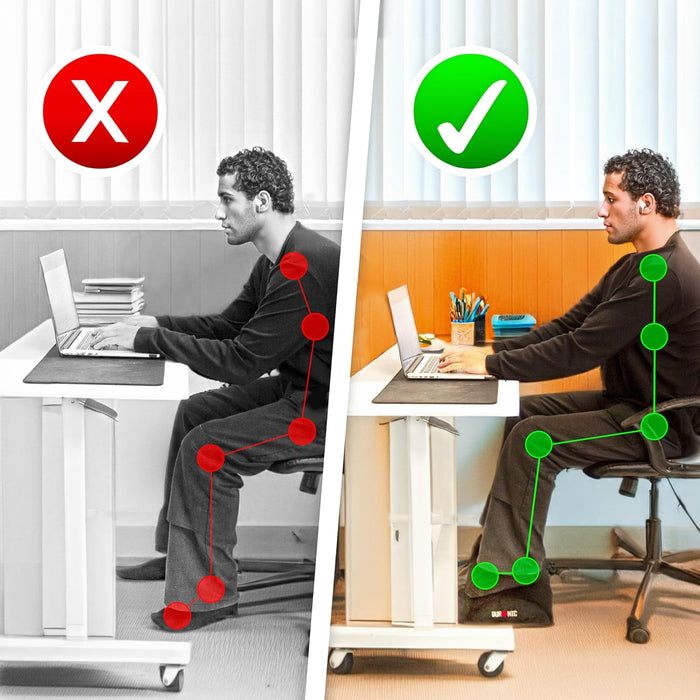 Duronic FT05 Repose-pieds ergonomique Soulage le Stress les Douleurs aux Pieds et réduit la Fatigue Sous le bureau au travail à la maison Stabilité optimale Mousse intérieure confortable