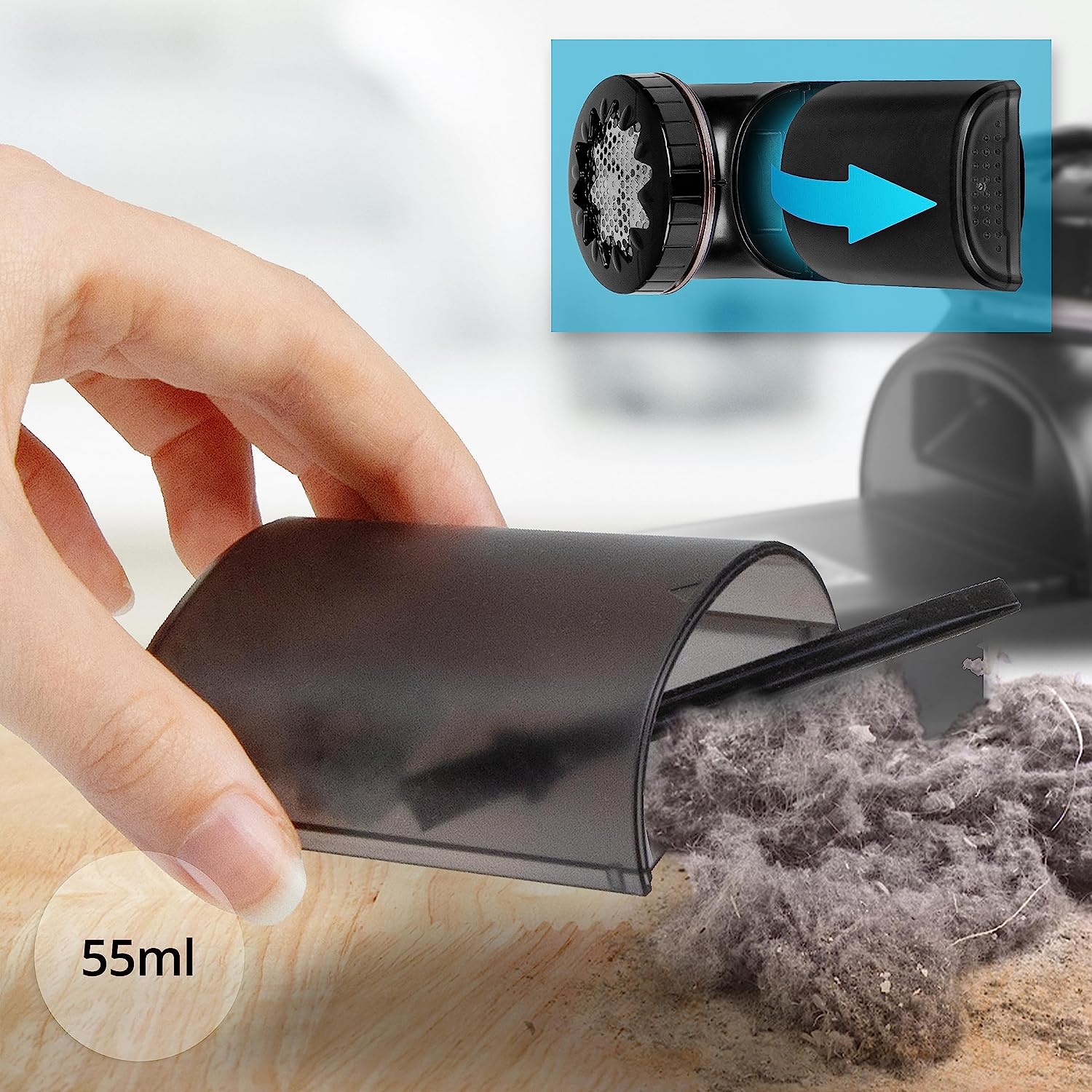 Duronic FS22 BK Rasoir Anti-Peluches Anti-bouloches électrique Filaire ou sur Batterie 2 hauteurs Pochette de Rangement Permet de Remettre à Neuf Vêtements Textiles Tissus Noir