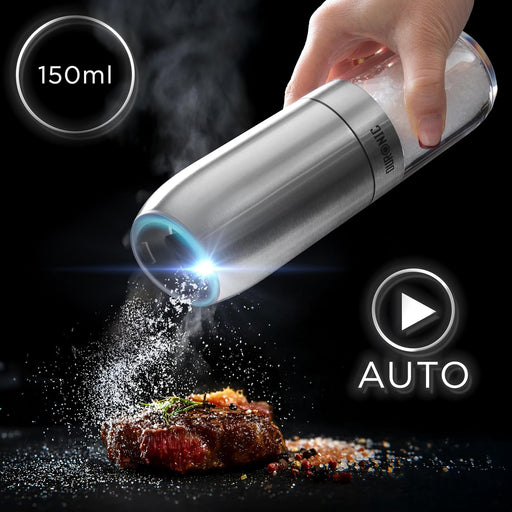 Duronic EMB2 2x Moulins à sel et poivre électriques de 150 ml Broyeurs à épices Moulins automatiques portables 4 piles AAA