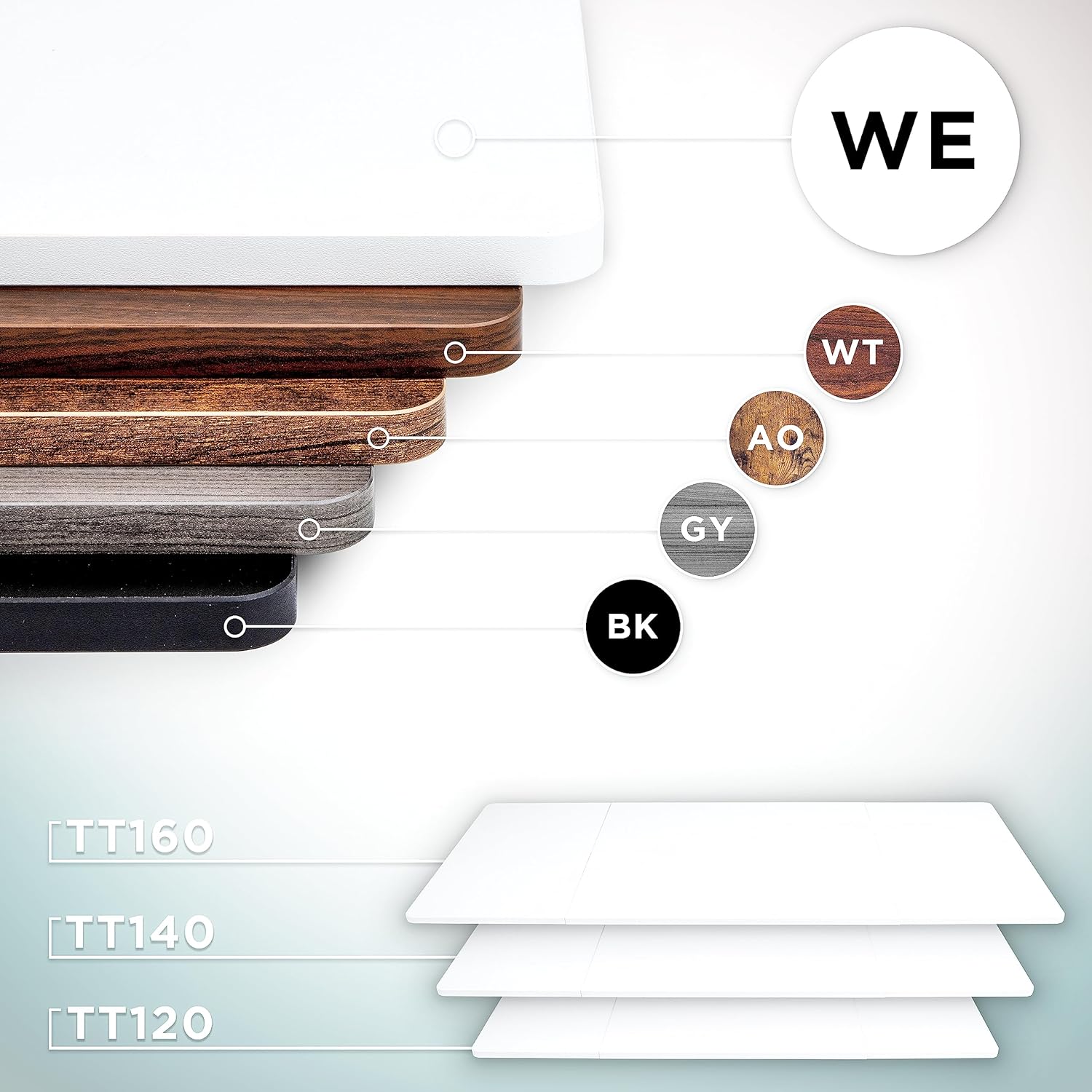 Duronic TT120 WE Plateau pour Bureau Assis Debout de 120 x 60 x 2 cm | Compatible avec la plupart des Structures Assis Debout | Idéal pour Poste de travail à domicile ou bureau