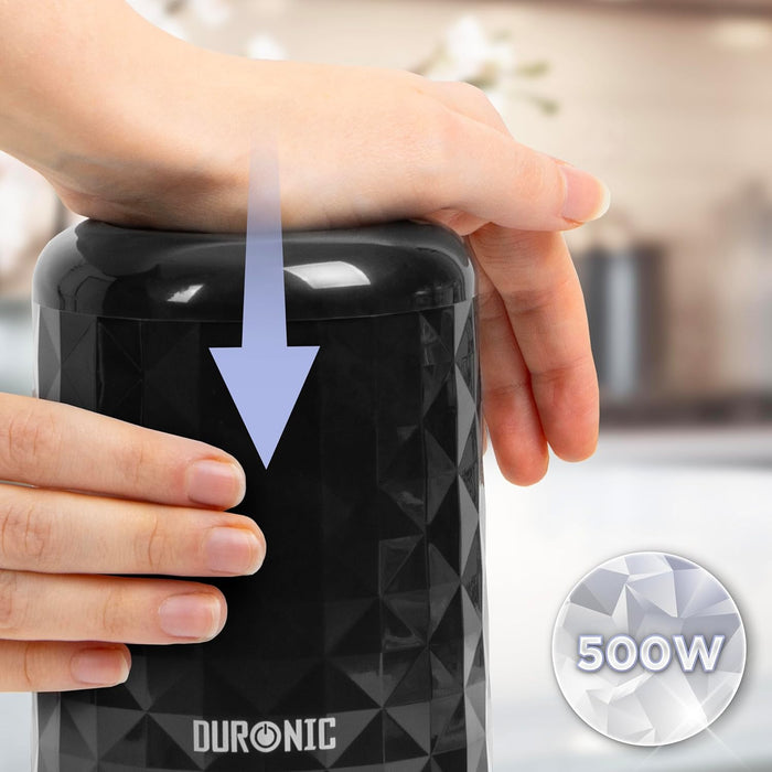 Duronic CH57 BK Mini hachoir 500W avec 2 bols de 700 ml avec couvercle Robot culinaire pour légumes fruits noix épices Permet de préparer sauces purée nourriture bébé