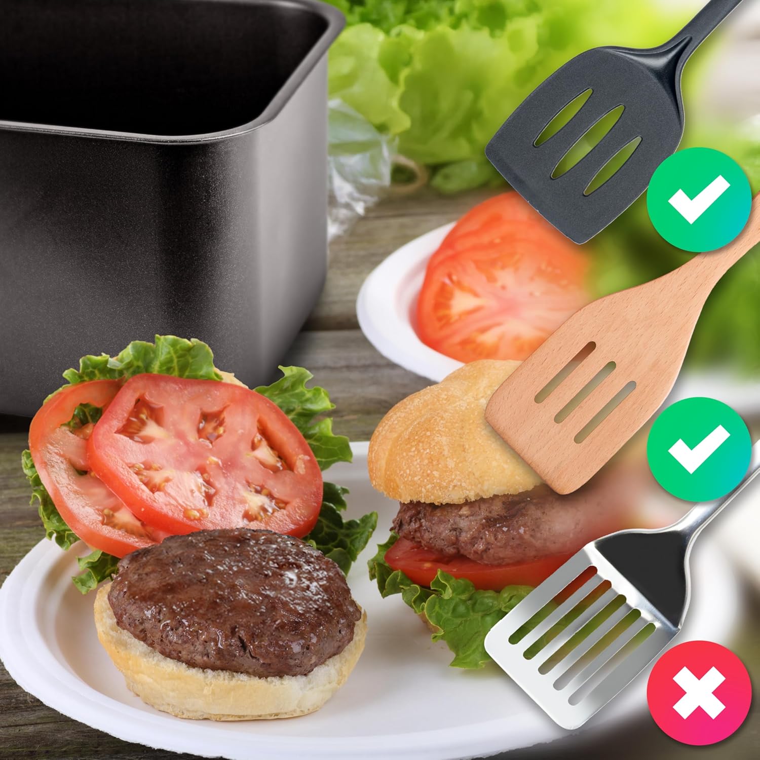 Duronic AFD2 BK 10L 2x Paniers de cuisson de 5 Litres pour Friteuse à air Tiroir de Cuisson pour Airfryer Compatible uniquement avec modèles AF14 AF24 AF34 de Duronic