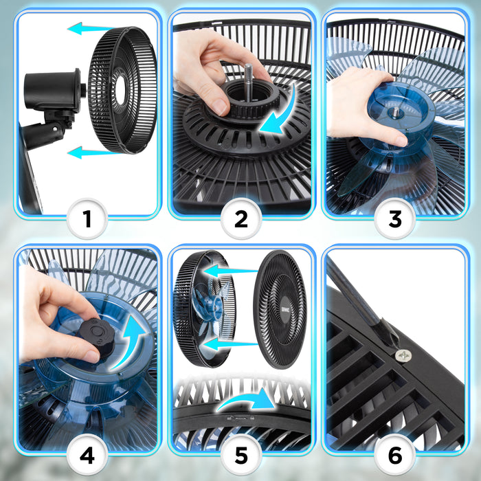Duronic FN42 BK Ventilateur mural 50W Aérateur de 16 pouces 3 vitesses Minuterie Oscillation à 60° Télécommande incluse avec 5 mètres de portée Volume sonore 52,8 dB Montage facile
